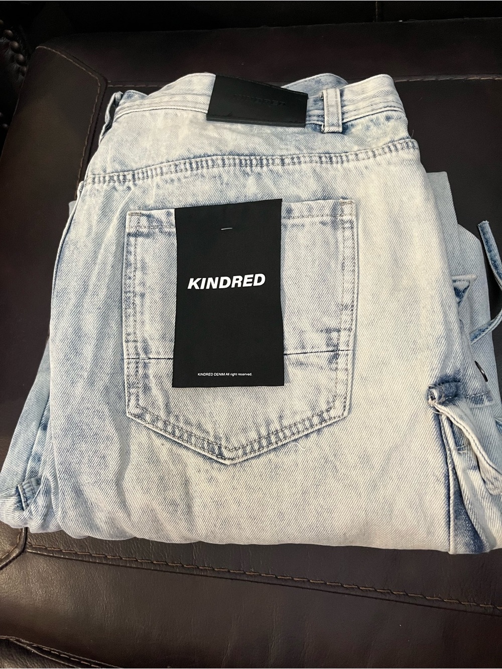 Kindred Men’s Biggie Light Baggy Cargo Jeans 38x32 NWT